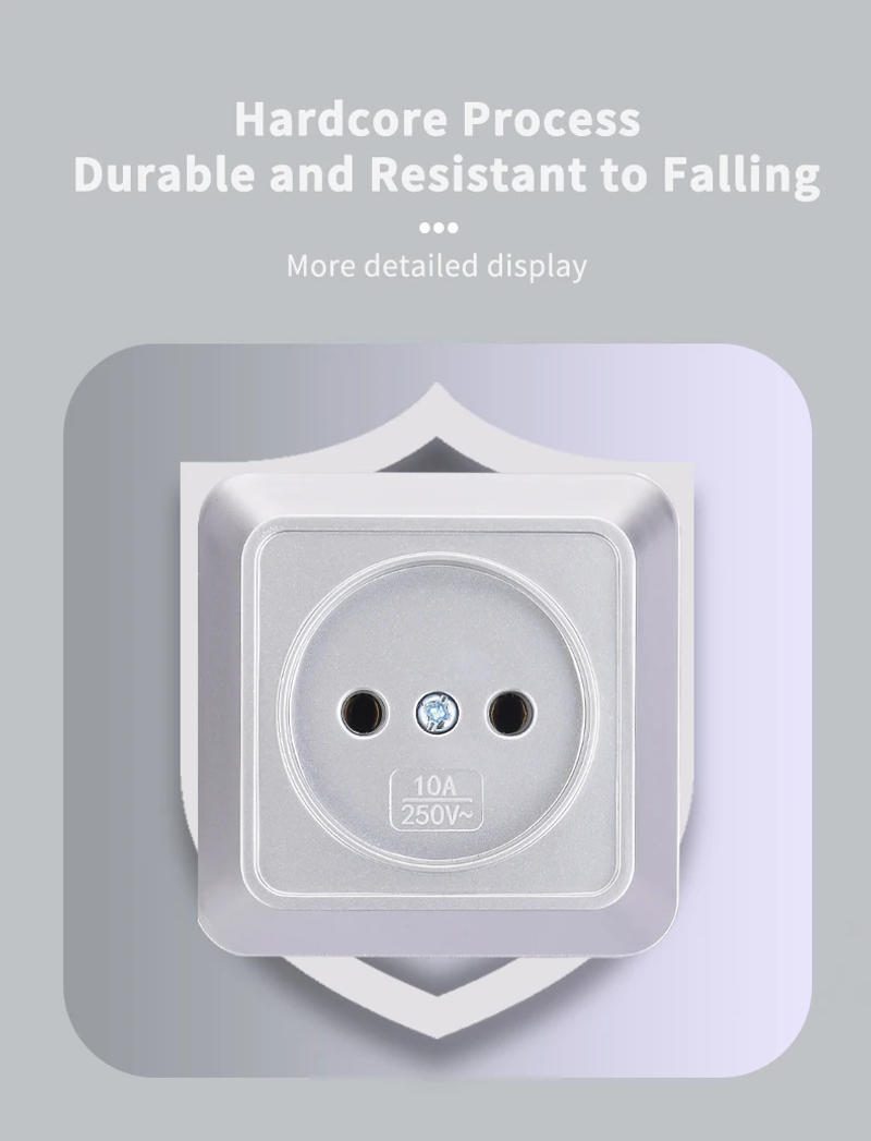 Description Picture 6 of itemWESA Silvery Wall Surface Socket Plug Europe Exterior Electrical Outlets Not Ground Outdoor Power Socket Flame Retardant Paint