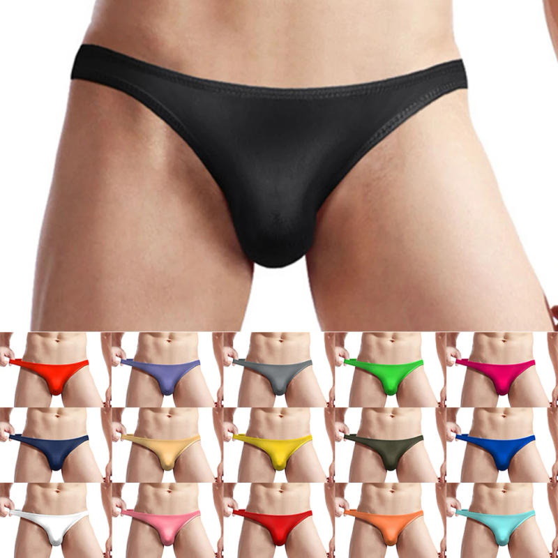 Description Picture 2 of itemMen Ice Silk Transparent Underwear Briefs Shorts Pouch Bulge Lingerie Underpants Bottoms Pants Bikini Low Waist Men's T-back
