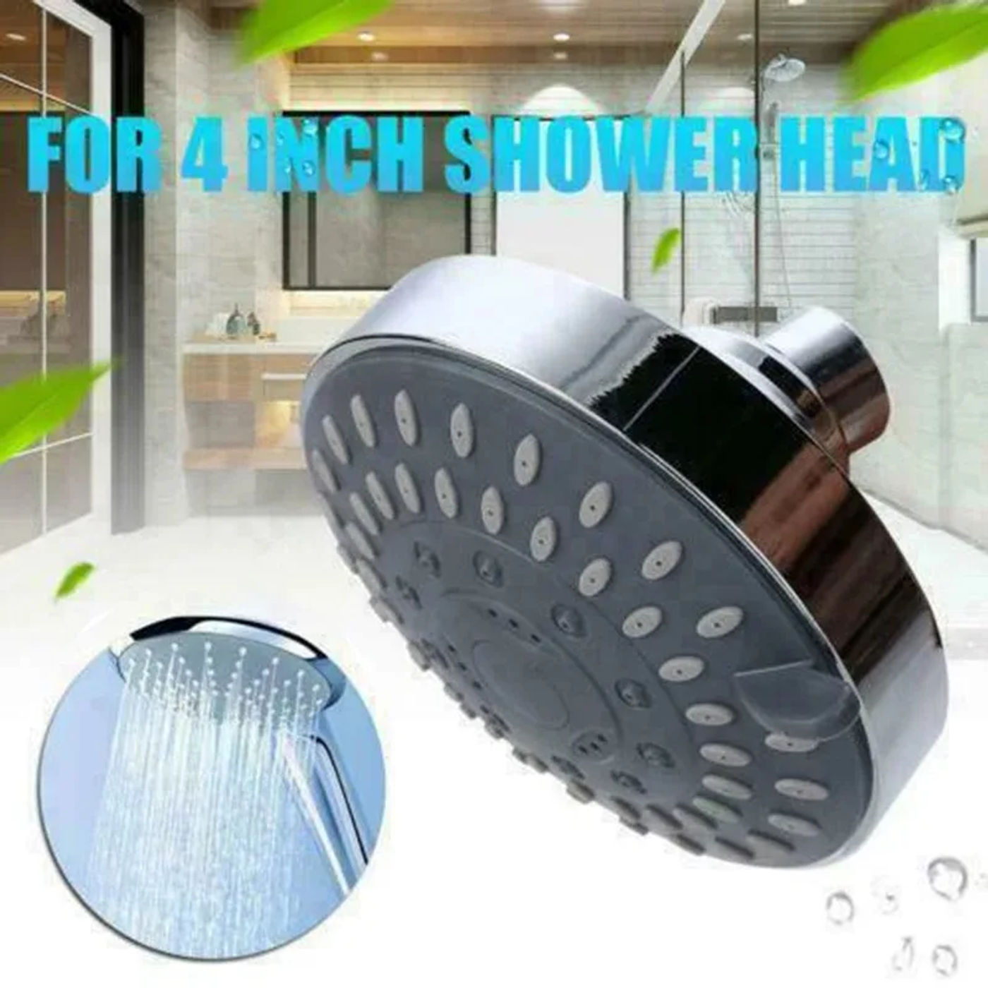 Description Picture 2 of item4Inch High Pressure Shower Head Sprayer 5 Modes Adjustable Rainfall Shower Head spray copper ball nozzle Faucet Replacement Part