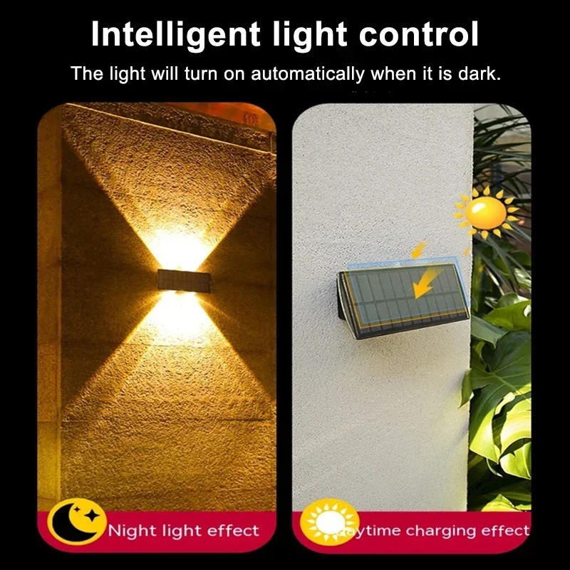 Description Picture 2 of item1/2/3/4/5 Pcs LED Solar Wall Lights 4/6 LED Garden Decorations Outdoor Waterproof Lamp for Balcony Courtyard Wall Fence Lighting