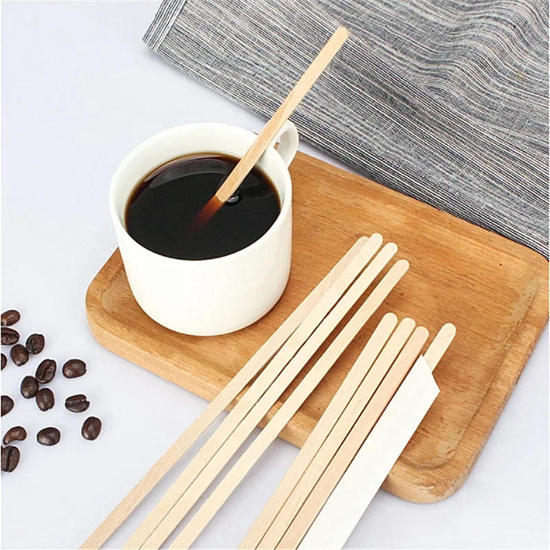 Description Picture 3 of item100pcs Single Packaged Coffee Wood Coffee Stirrer Disposable Wood Stirring Rod 14cm/19cm Coffee Stick Tea Stick