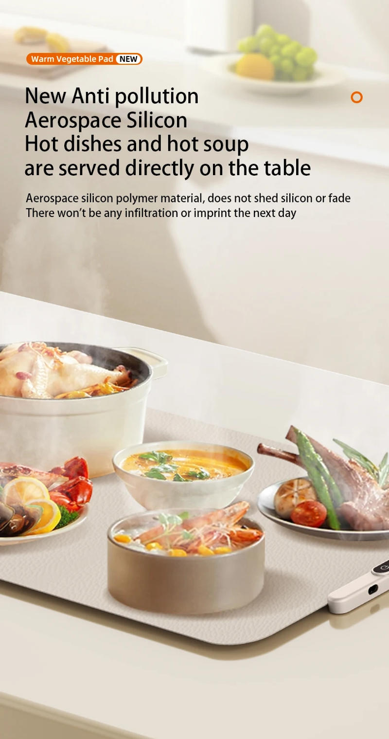 Description Picture 5 of itemElectric Warming Tray Food Warmer Plate Foldable Portable Smart Food Fast Heating Mat Electric Warming Tray Food Warming Board