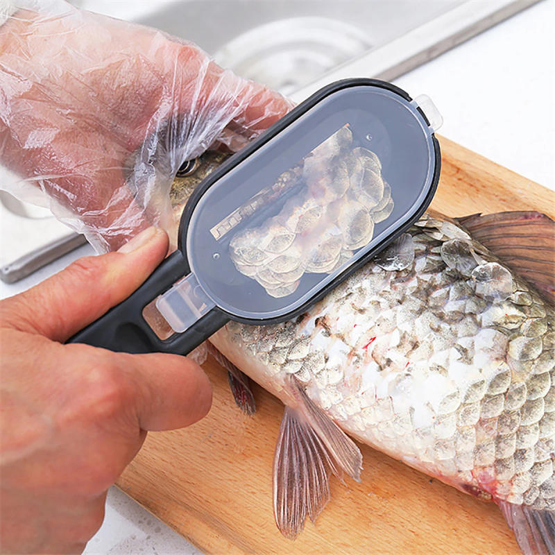 Description Picture 5 of item2 In 1 Fast Remove Fish Scale Planer Tools Stainless Steel Cleaning Seafood Knife Chef Kitchen Accessories Useful Things Utensil