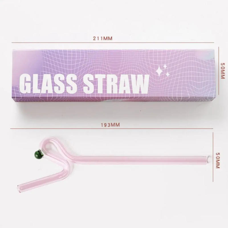Description Picture 3 of itemINS Style Glass Straw Gift Box Set Transparent Color Drinking Tube Washable Reusable Juice Milk Drinking Tube Bar Accessories