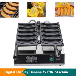 1600W New Style Digital Display Cheese Banana Waffle Maker Easy To Clean Non-Stick Coating Banana Shape Waffle Machine