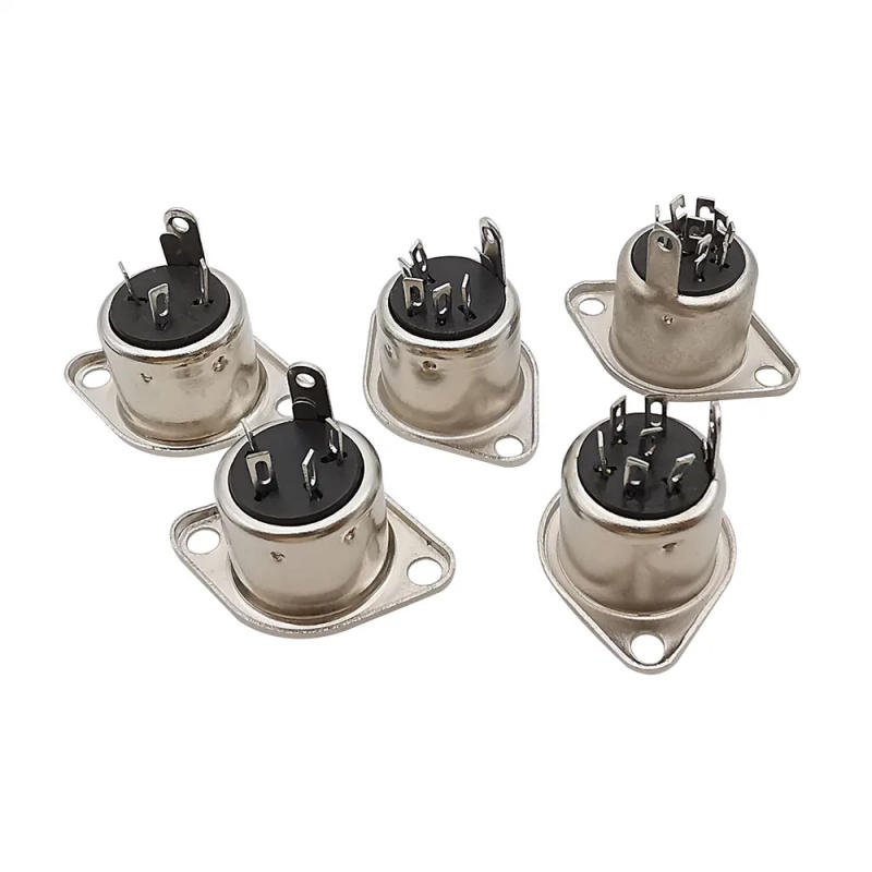 Description Picture 5 of item1Set DIN Audio Adapter 3/4/5/6/7/8 Pin DIN Male Plug with Plastic Handle + Female Socket Hulled Panel Mount Chassis Connector