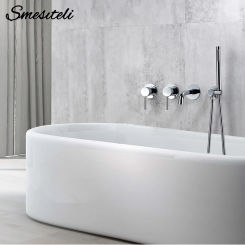 Bathtub Faucet Bathroom Shower Mixer Set Hot Cold 2 Way Diverter Shower Solid Brass With 150MM/210MM/260MM Bath Spout Mixing Kit