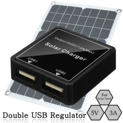 5V~20V 5V 3A Double USB Solar Panel Regulator Controller Power Charger Kit For Digital Products Phone Fan MP3 MP4