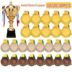 10/20/30PCS Gold Silver Bronze Trophy Award Children Medal Winner Reward for Outdoor Sports Competitions Prizes Souvenir Gifts