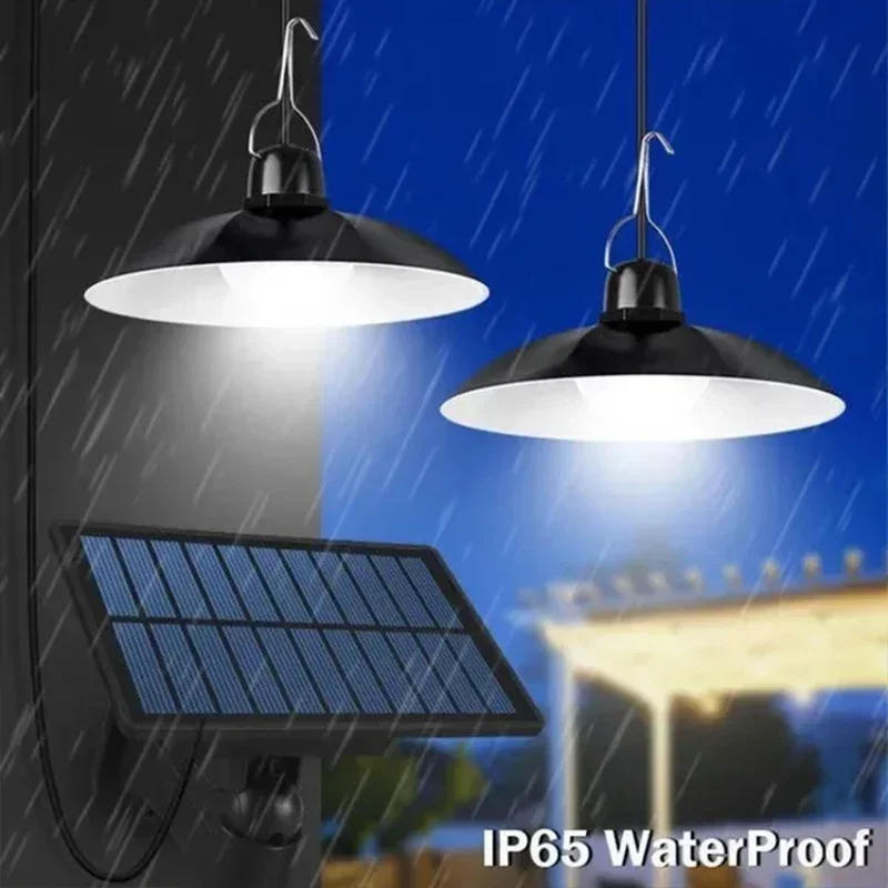 Description Picture 6 of itemSolar Pendant Light Outdoor Waterproof LED Lamp Double-head Chandelier Decorations with Remote Control for Indoor Shed Barn Room