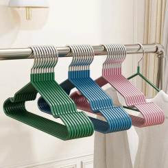 10pcs Dipped plastic hanger, thickened hanger, seamless adult support, children's hanger, non slip, household use
