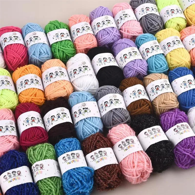 Description Picture 3 of item12 Color Set Acrylic Fibers Knitting Wool Yarn Needlework Dyed Lanas For Crochet Craft Sweater Hat Dolls At Low Price