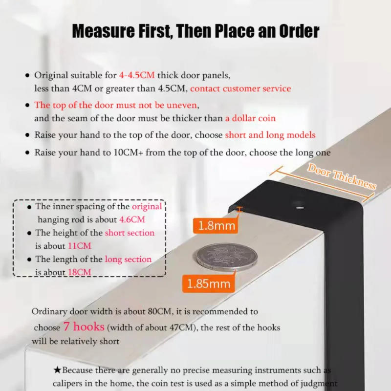 Description Picture 3 of itemHooks Over The Door 6 Hooks Clothes Coat Hat Towel Hanger Home Bathroom Organizer Rack Kitchen Accessories Holder