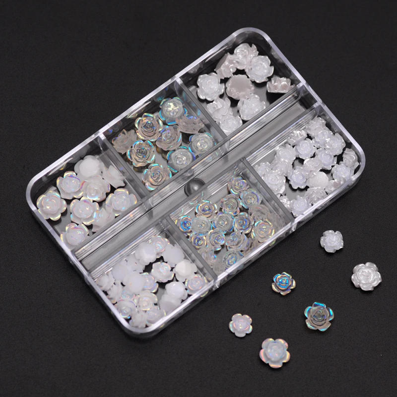 Description Picture 3 of item3D White Aurora Camellia Nail Art Charms Rhinestones 90PCS Jewelry Acrylic Resin Decorations DIY Crafts Flowers Manicure Design