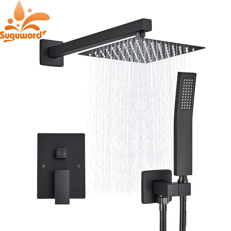 Description Picture 2 of itemBathroom Shower Faucet 8/10/12/16inch Rainfall Headshower Wall Concealed Cold Hot Water MixerShower System with Embedded Box