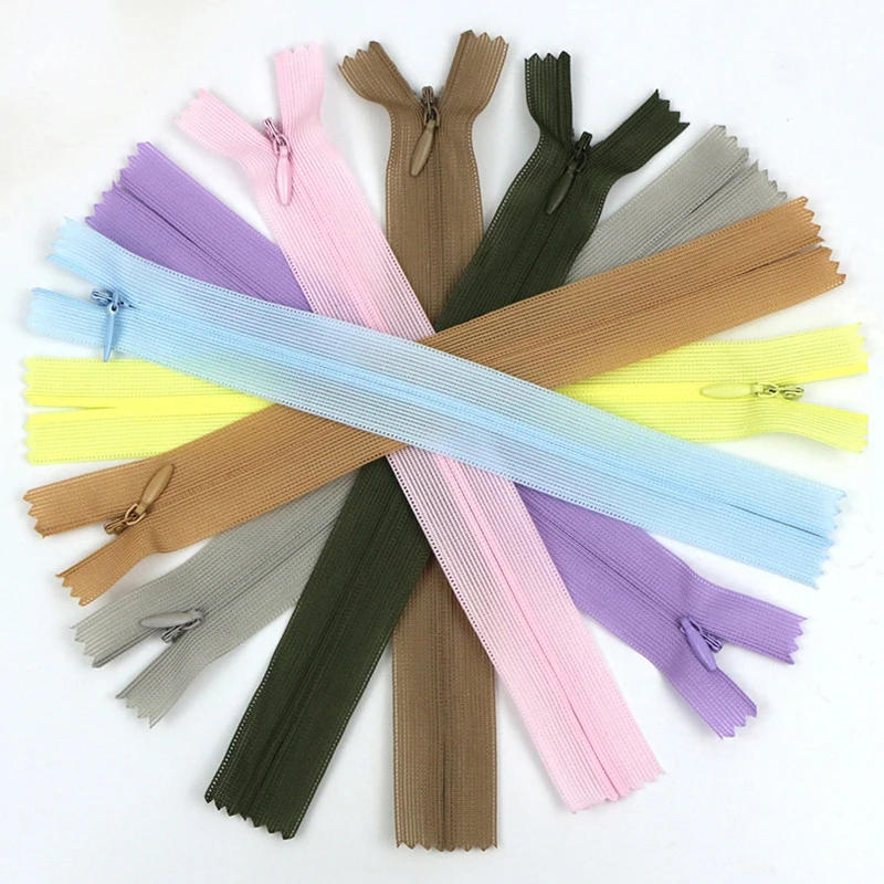 Description Picture 3 of item10pcs Long Invisible Zippers 3# 18/25/30/40/50/60cm Black White Nylon Coil Zipper For DIY Clothes Crafts Sewing Accessories