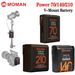 Moman Power 70/140/210 V Mount Battery D-Tap & USB-C Outputs Micro Pocket batteries for led lights camera smartphones laptops