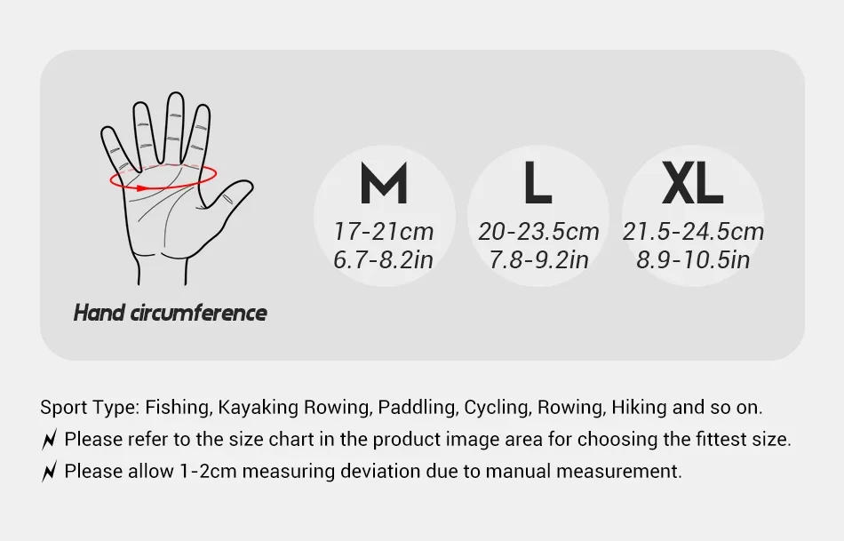 Description Picture 4 of itemNoeby Fishing Gloves Non-slip Full Finger Outdoor Sun Protection Anti-UV Cycling Running Gloves Men Women Tackle