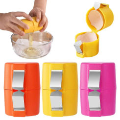 Creative Cute Egg Shell Opener Stainless Steel Household Egg Peeler Kitchen Baking Tool Handheld Egg Separator Tool for Raw Eggs