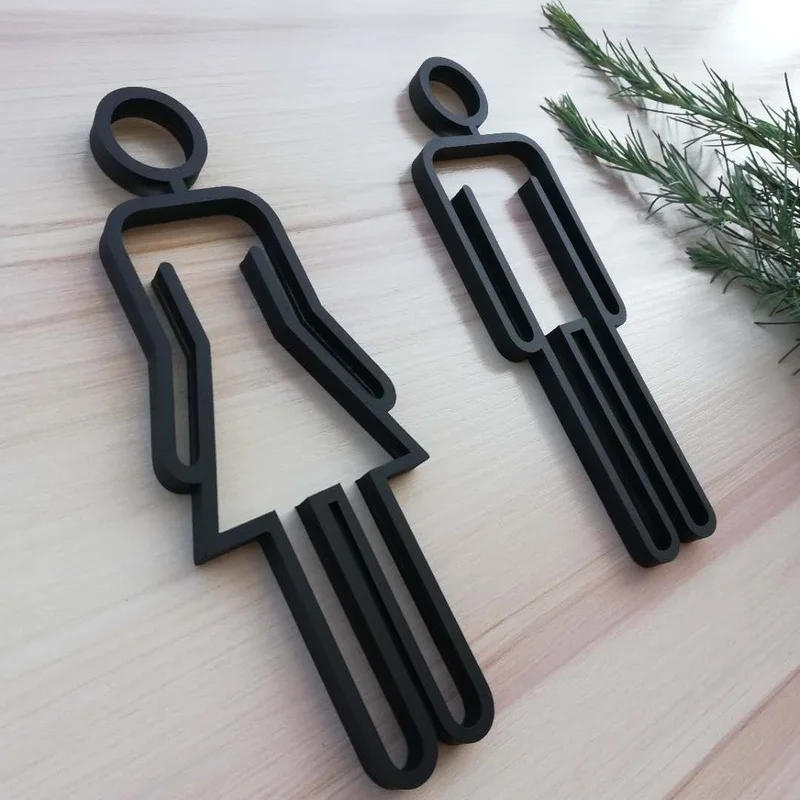 Description Picture 3 of itemToilet Sign Identification Acrylic Word Toilet Sign Toilet Door Guide Plate