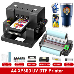 For Epson XP600 A4 UV Printer with Varnish UV DTF Transfer Film Sticker Printer with Laminator For Phone Case Bottle Acrylic