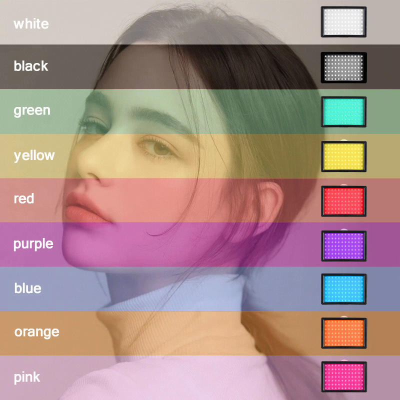 Description Picture 4 of item3pack LED 9Color Filter Studio Streaming Lights Photography Video Lighting Kit Photo Lights for Video Recording Photography Came