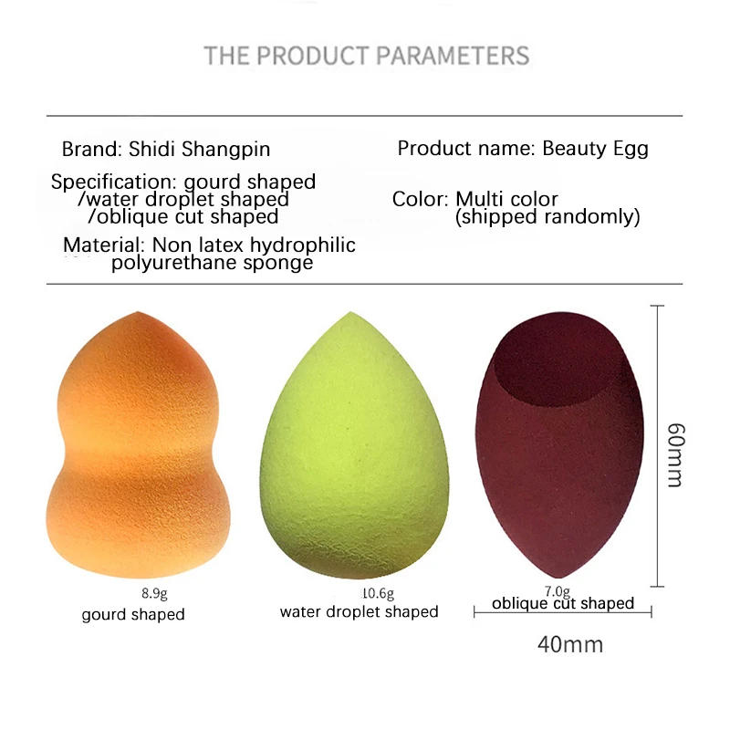 Description Picture 6 of item2/4pcs Makeup Sponge Blender Beauty Egg Cosmetic Puff Soft Foundation Sponges Powder Puff Women Make Up Accessories Beauty Tools