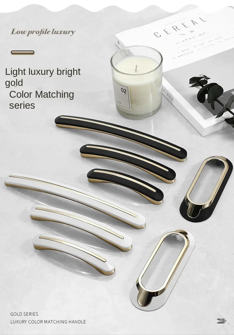 Description Picture 2 of itemModern Door Pull Furniture Cabinet Wardrobe Handle Drawer Kitchen Cupboard Metal Black White Chrome Luxury Dresser Square Knob