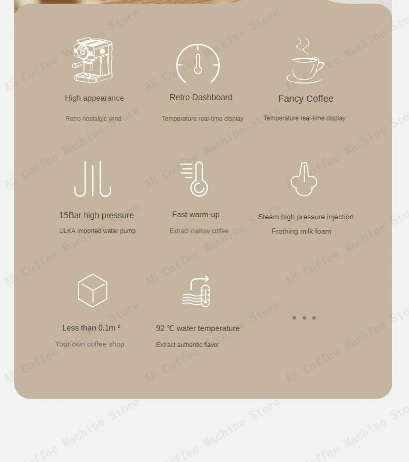 Description Picture 5 of itemSemi-automatic Italian coffee machine High-pressure espresso coffee machine Can make milk froth Multi-function coffee makers