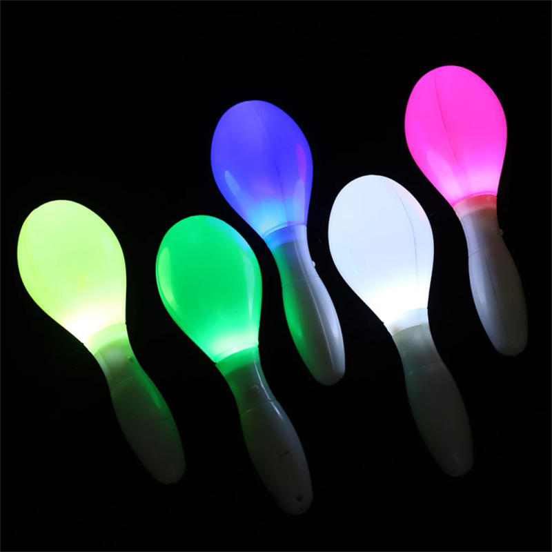 Description Picture 4 of item1pc Multi Color LED Maracas Flashing Light Lamp Sensory Glowing Sand Hammer Toys Music Learning Instruments For Concerts Party