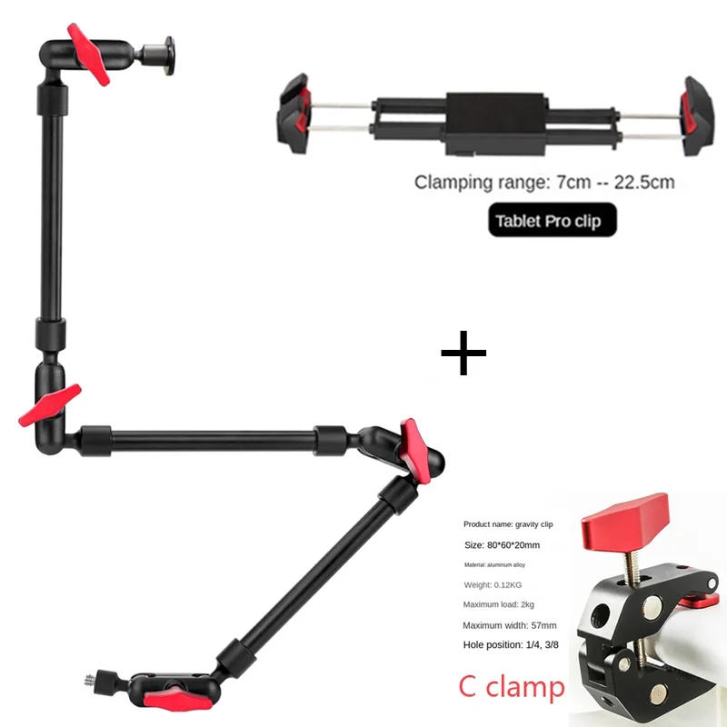Description Picture 5 of itemLive Photography Camera with Super Clip Bracket for Smartphone Camcorder Action Camera Clamp Mount Tablet Webcam Studio Kits Set
