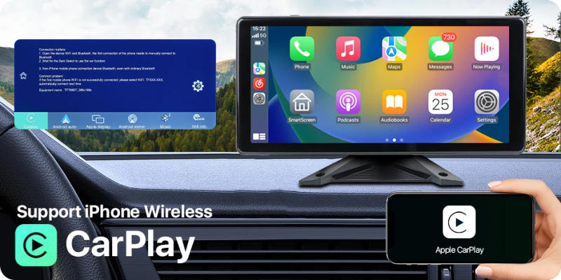 Description Picture 5 of itemGreenYi 4CH Blind Spot BSD Alarm Wireless Apple Carplay GPS Android-Auto 9'' Car DVR Record Monitor With 4 AHD1080P Mini Camera