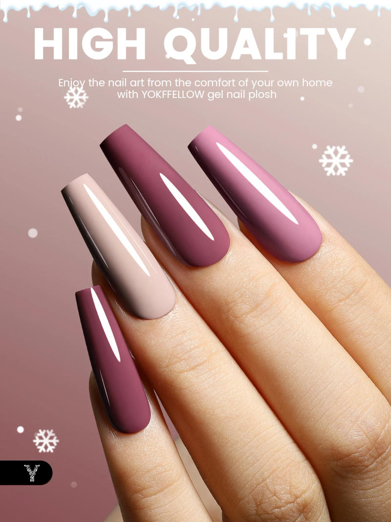 Description Picture 4 of itemYOKEFELLOW 10ML Grey Pink Gel Nail Polish Morandi Color Semi Permanent Soak Off Nail Art For Manicure Gel Varnish Autumn Winter