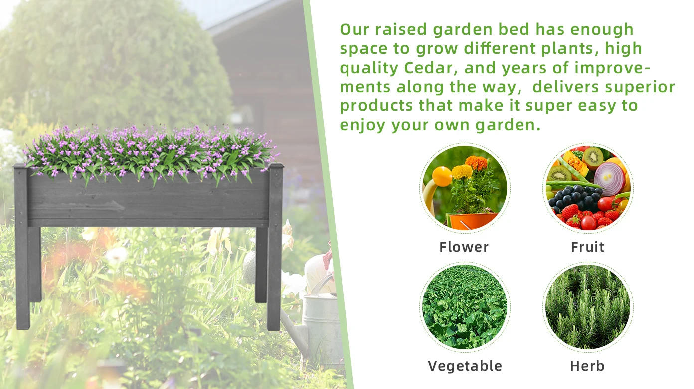 Description Picture 6 of itemWood Planter Box Elevated Natural Wood Raised Vegetable Garden Bed