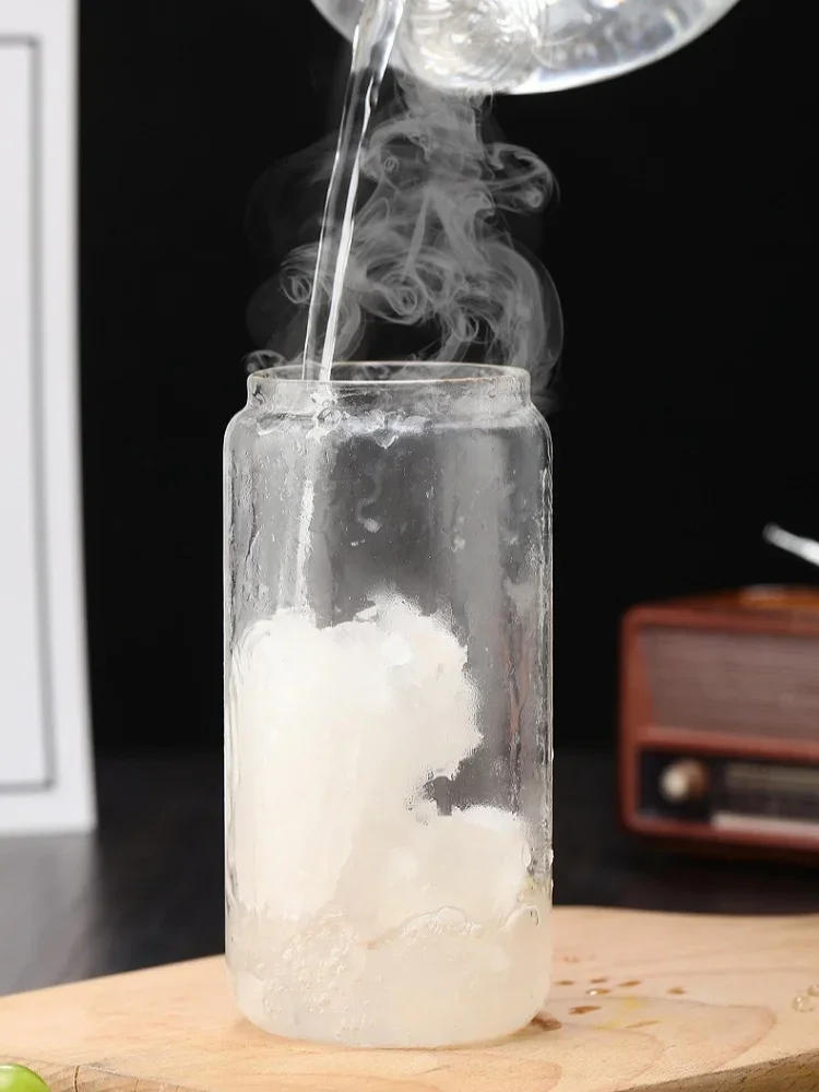 Description Picture 5 of item450/550mlGlass Cup with Lid and Straw Bubble Tea Cup Juice Glass Beer Can Milk Mocha Cup Breakfast Mug Drinkware Transparent