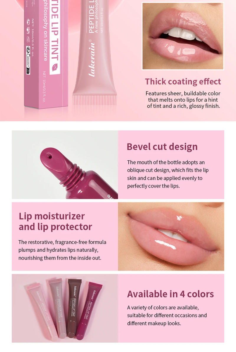 Description Picture 6 of itemPlump Moisturizing Glossy Mirror Lip Gloss Nutritious Lip Oil Cosmetic Portable Lip Makeup Reduce Fine Lines On Lips For Women