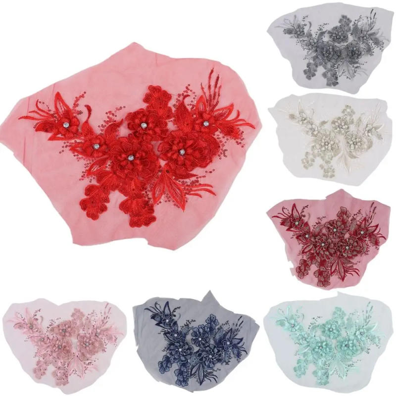 Description Picture 2 of itemFashion Elegant Sequin Embroidery Sequined Embroidery Patches DIY Lace Appliques Sequins Patches Dresses