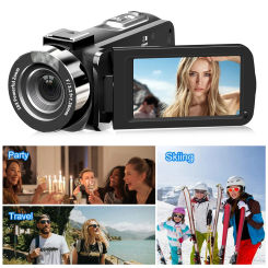 4K HD Professional Digital Camera Camcorder With remote control18X Digital Zoom 42MP Photography 3 Inch Flip Screen Recor