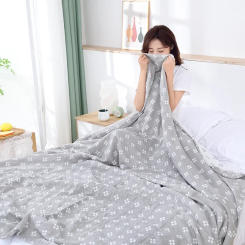 Japanese casual blanket for beds Cotton Simple bedspread single double Summer air-conditioning quilt soft sofa blanket sheets