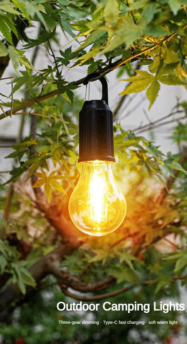 Description Picture 2 of itemLED Camping Light USB Rechargeable Tungsten Lamp Retro Tent Lights LED Lamp Bulb Outdoor Waterproof Night Lantern