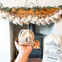 2023 Christmas Advent Calendar Bag Merry Xmas eve Stocking home door table Fireplace Mantle decoration kid boy girl Gift Present