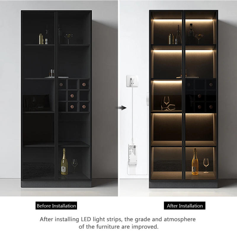 Description Picture 3 of itemCOB Multiple LED Strip Lights Under Cabinet Collection Display Bookcase Wardrobe Closet Lamp Dimmable Touch Sensor With USA Plug