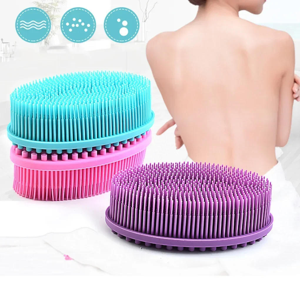 Description Picture 6 of itemSilicone Body Scrubber Baby Shower Sponge Dry Bath Brush for Body Massager Bast Exfoliating Silicone Bathing Scrubber Body Brush