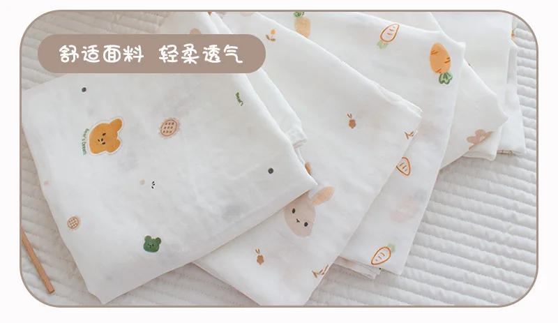 Description Picture 5 of itemNewborn Baby Swaddle Blanket Summer Bamboo Cotton Muslin Swaddle Soft Bedding Thin Receive Blankets Stroller Cover