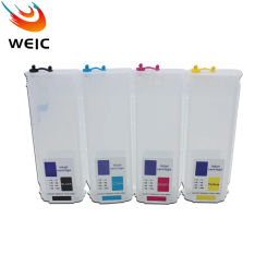 Refillable Ink Cartridge for HP10 82 HP500 for HP Designjet 500 800 500PS 800PS Plotter with Permanent Chip