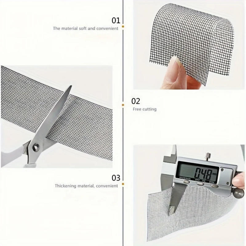Description Picture 6 of item1 roll 2M Strong Self-Adhesive Window Screen Repair Tape - Cover Holes and Tears, Keep Insects Out Window Screen Mosquito Net