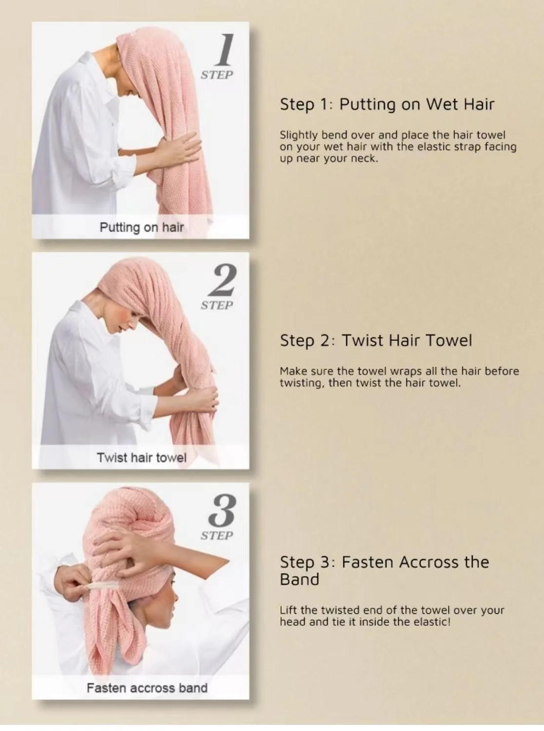 Description Picture 6 of itemAbsorbent Hair Towel Thickened Long Absorbent Dual-purpose Bath Towel Shower Cap Quick Drying Extended Dry Hair Cap Headscarf