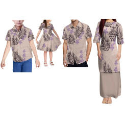 Polynesisches Damen kleid benutzer definierte Sommer Rundhals ausschnitt Kurzarm Puletasi Set Rock boden langes Kleid lässig lockeres Kleid