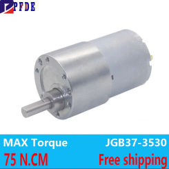 JGB37-3530 12/24V DC Gear Motor 37mm All Metal Gear Box 4RPM-1600 RPM High Torque Eccentric Shaft Geared Motor Smart Car Device