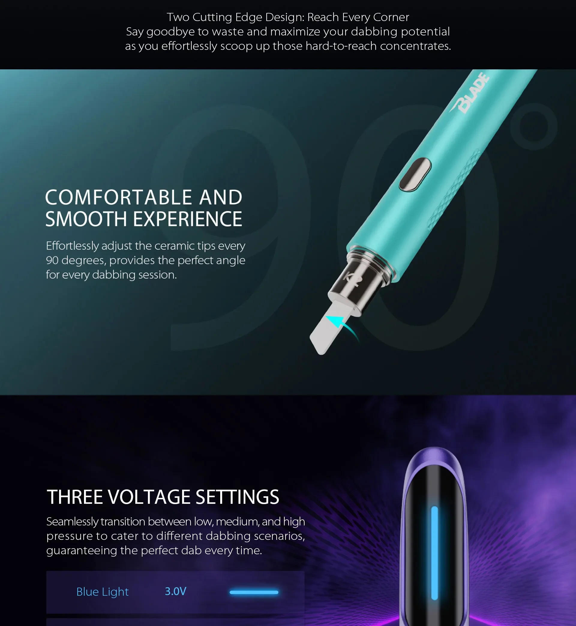 Description Picture 3 of itemOriginal Yocan Blade Hot Knife 400mah Rechargeable Battery Ceramic Wax Heating Tool